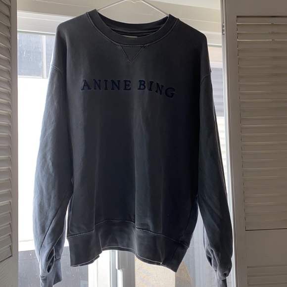 Anine bing Esme sweatshirt crew neck revolve grey size small bell sleeve - Picture 7 of 7